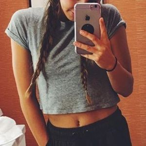 Simple Gray Crop Top
